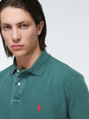 Pamučna polo majica s vezom Polo Ralph Lauren zelena