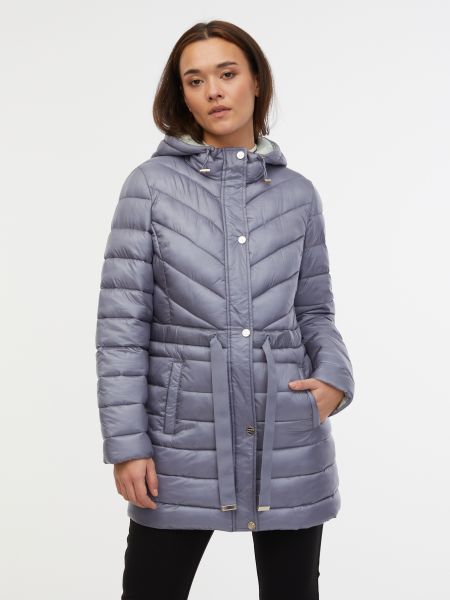 Pikowany płaszcz zimowy Orsay szary