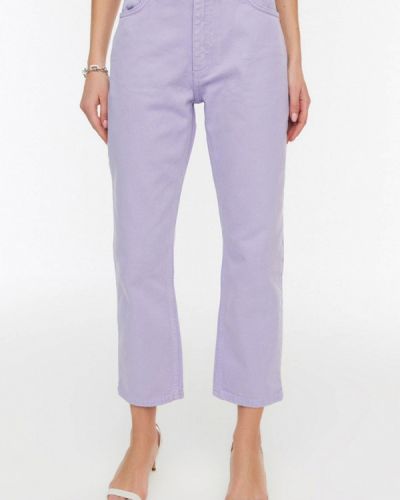 Прямые джинсы Trendyol, фиолетовые