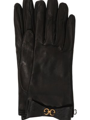 Кожаные перчатки Gucci черные