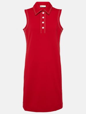 Мини-платье-поло с контрастной строчкой Tory Sport красный