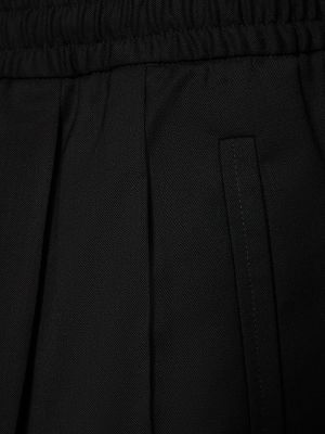 Vlněné běžecké kalhoty Zegna černé