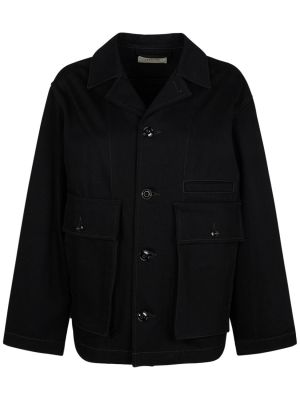 Bavlnená priliehavá bunda Lemaire čierna
