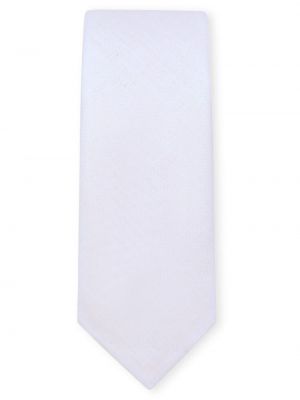 Ľanová kravata Dolce & Gabbana biela