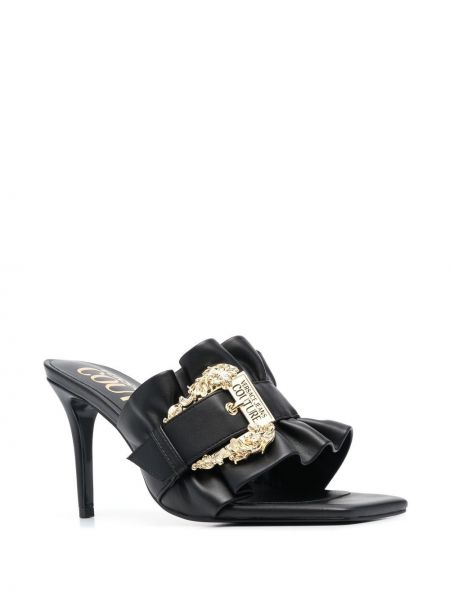 Sandales à volants Versace Jeans Couture noir