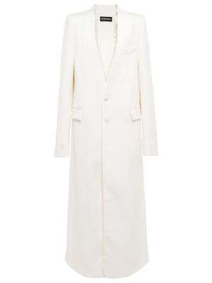Vlněný kabát Ann Demeulemeester bílý