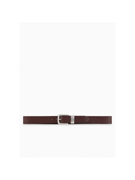 Cinturón de cuero con hebilla Emporio Armani marrón