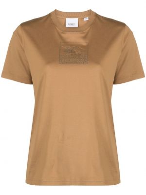 Bavlněné tričko Burberry hnědé