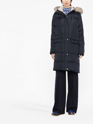 Πουπουλένιο παλτό με κουκούλα Lauren Ralph Lauren μπλε