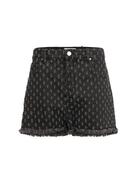 Bomull jeans-shorts Isabel Marant svart