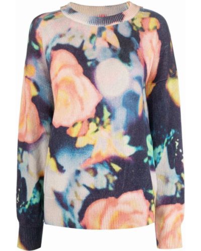 Trykt floral ull lang genser Ps Paul Smith