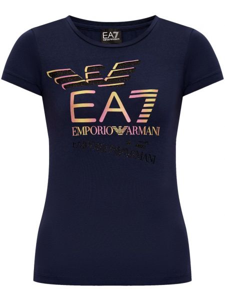 T-shirt aus baumwoll mit print Ea7 Emporio Armani