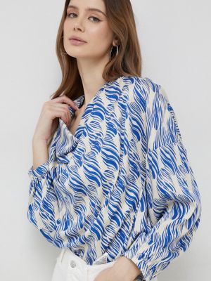 Блуза с принт Sisley синьо