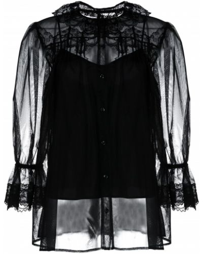 Ruffle ren krage bluse Simone Rocha svart