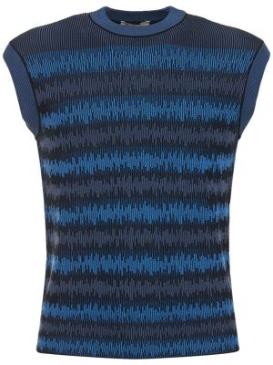 Pruhovaná bavlněná vesta Piacenza Cashmere modrá