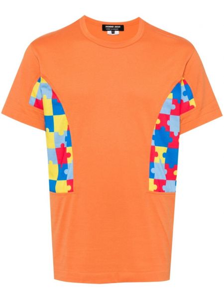 Raštuotas medvilninis marškinėliai Comme Des Garçons Homme Deux oranžinė
