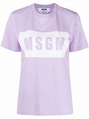 Trykt t-skjorte Msgm lilla