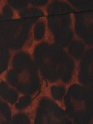Hlače ravnih nogavica s printom s leopard uzorkom Erdem smeđa