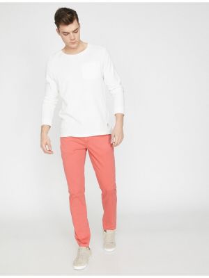 Rovné kalhoty Koton růžové