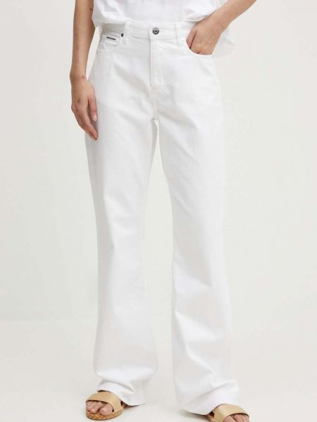 Dżinsy o regularnym kroju z wysoką talią Calvin Klein białe