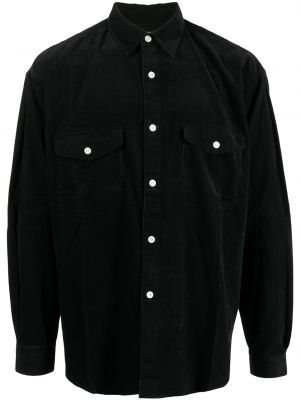 Пухена риза с копчета от рипсено кадифе Seven By Seven черно