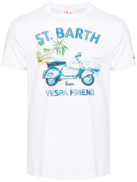 Tricou din bumbac Mc2 Saint Barth alb