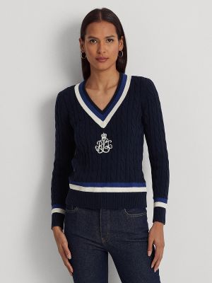 Jersey con bordado de algodón de tela jersey Lauren Ralph Lauren azul