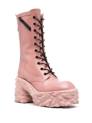 Kožené kotníkové boty Premiata růžové