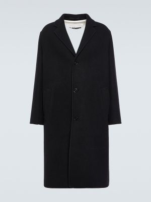 Oversized vlněný kabát Jil Sander černý