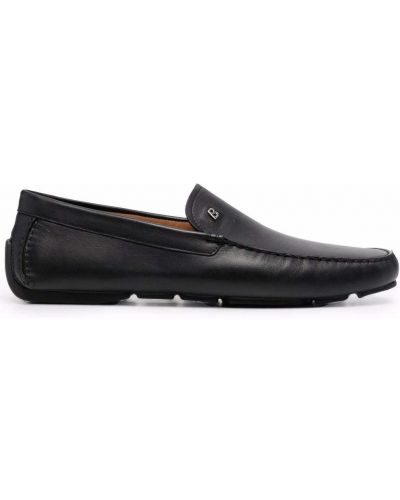 Skinn loafers Bally svart