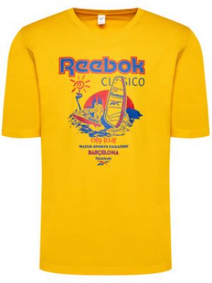 Oversized tričko Reebok žluté