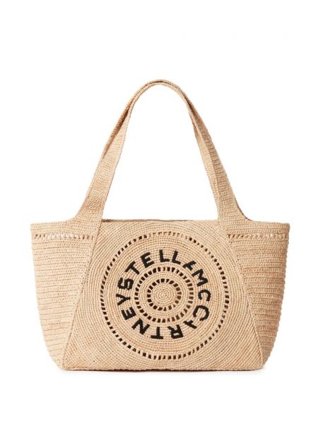 Shopper handtasche mit stickerei Stella Mccartney beige