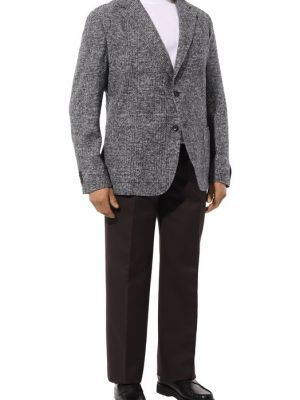 Хлопковый шерстяной пиджак Windsor серый