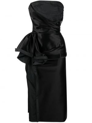 Sukienka koktajlowa z baskinką Maison Margiela czarna