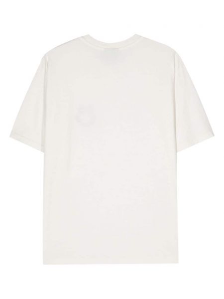 T-shirt brodé en coton Bluemarble blanc