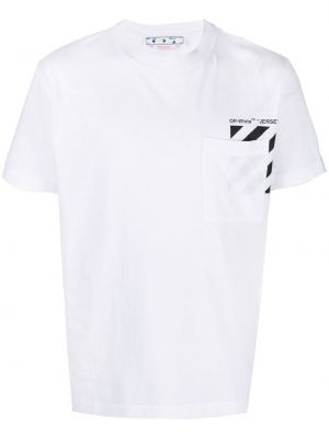 Stripete bomull t-skjorte Off-white hvit