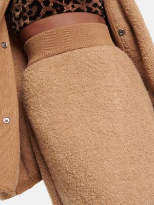 Minigonna a vita alta di cachemire in lana d'alpaca Dolce&gabbana marrone