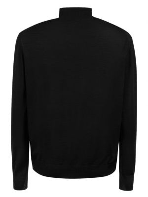 Vlněný svetr s výšivkou z merino vlny Bally černý