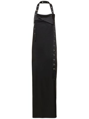 Saténové dlouhé šaty Off-white černé