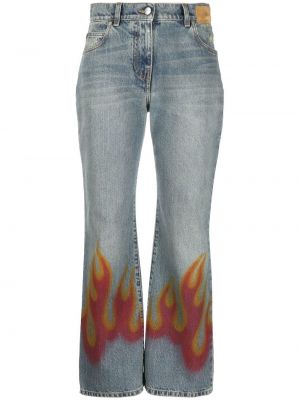 Trykt flared jeans Palm Angels blå