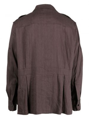 Lininė marškiniai su kišenėmis Sasquatchfabrix. ruda