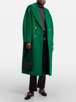 Кашмирено вълнено палто Max Mara зелено