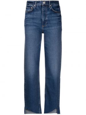 Straight fit džíny s oděrkami Rag & Bone modré