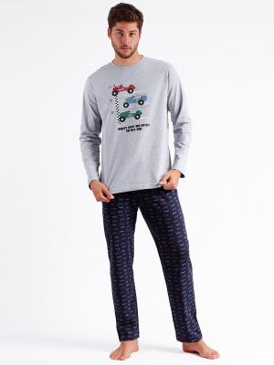 Pijama de algodón con estampado Admas gris