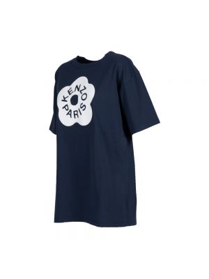 Koszulka w kwiatki oversize Kenzo niebieska