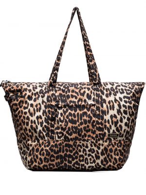 На плечо сумка леопардовая Ganni