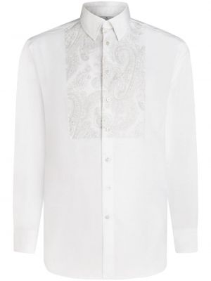 Kokvilnas krekls ar apdruku ar lāsīšu rakstu Etro balts