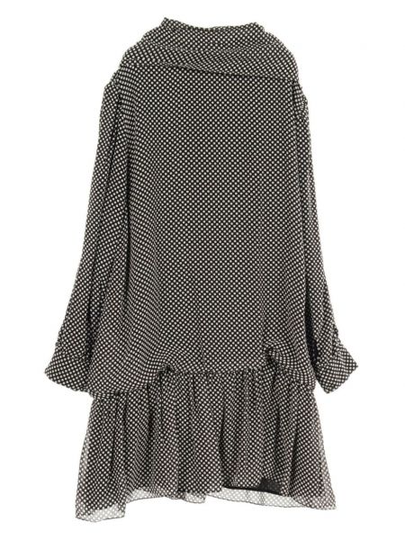 Puntíkaté hedvábné šaty s mašlí Céline Pre-owned