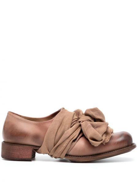 Pantofi cu șireturi din piele din dantelă Cherevichkiotvichki maro