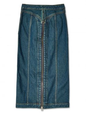 Džínová sukně na zip Eckhaus Latta modré